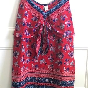 Ladies bandana bright red ADORABLE tank top